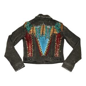Levi’s Embellished Beaded Denim Jacket by Evelyn Taylor 1/1 jacket size small